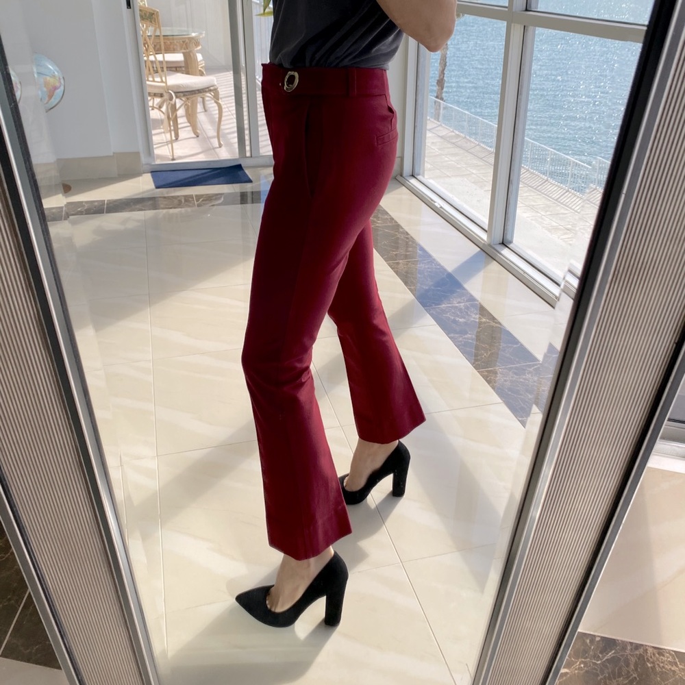 Derek Lam 10 Crosby Burgundy Flare Trouser